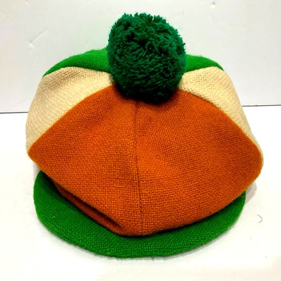 Irish Tweed golf hat pom patchwork green